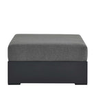 Modway - Tahoe Terrasse extérieure Aluminium revêtu en poudre Ottoman in Charbon de bois gris-Glissements au pied sans marquer