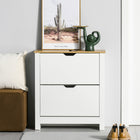 HOMCOM Narrow Shoe Cabinet with 2 Flip Drawers & Adjustable Shelf for Entryway - White-Compact design, suitable for small entryways, hallways, or any narrow places