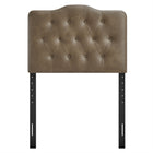 Modway Annabel Faux Leather Twin Headboard - Mushroom-Dense Foam Padded Headboard