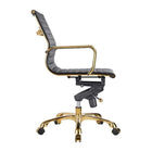 Plata Import - Antoni chaise de bureau en cuir PU tapisserie d'ameublement cadre doré à dossier bas, Noir-Asiatique 20 po x 18 po; Retour 19,75-17,5 H