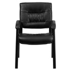 Flash Furniture Leather Executive Side Reception Chair with Metal Frame - Black-Guest Chair