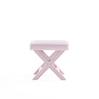Manhattan Comfort Abigail 20.47" Mid-Century Modern Velvet Upholstered Ottoman Bench - Pink-Delivered to you Fully Assembled! No Assembly Required