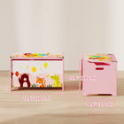 Qaba Toy Box, Kids Storage Chest with Lid, Safety Hinges and Groove Handles - Pink-Safety hinges prevent sudden lid closure

