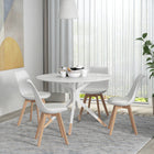 HOMCOM Modern Dining Chairs with PU Leather Cushion & Wood Frame - White - Set of 4-PP body and smooth surface is water-resistant and easy to clean