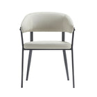 Manhattan Comfort - Chaise de salle à manger moderne Belle 22,4 po en similicuir texturé, rembourrée - Avoine-Chaise de salle à manger moderne pour salle à manger et usage de travail