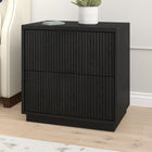 Hudson&Canal Yarden 24" Nightstand - Black Grain-Features easy assembly