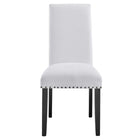 Modway Parcel Dining Upholstered Fabric Side Chair - White-Chair Weight Capacity: 285 lbs.