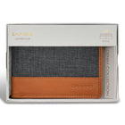 Champs - Portefeuille Bi-Fold en Cuir Denim - Beige/Noir-6 fentes pour cartes de crédit
