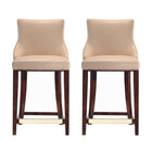 Manhattan Comfort - Shubert tabouret de comptoir moderne en similicuir 22,64" - tan - lot de 2-Tabouret de comptoir moderne avec dossier parfait pour une utilisation au comptoir et dans la cuisine. Ensemble de 2