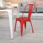 Flash Furniture Red Metal Indoor-Outdoor Stackable Chair-500 lb. Weight Capacity