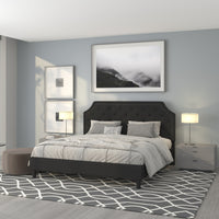 Flash Furniture Brighton King Size Tufted Upholstered Platform Bed - Black Fabric-Platform Bed