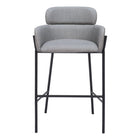 Zuo Bremor Barstool - Slate Grey-Cozy polyester linen fabric