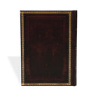 Paperblanks Old Leather Collection Midi Lined Wrap Closure Hardcover Journal - Black Moroccan-Wrap closure