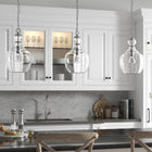 Hudson&Canal Verona 11" Wide Pendant with Glass Shade - Brushed Nickel/Seeded-Rated for one 60W incandescent bulb - 9W LED bulb, 13W fluorescent (CFL) bulb, or 9W self-ballasted LED bulb, E26-base bulb, Bulb not included