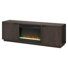 Hudson&Canal - Meuble TV Mansfield avec foyer en cristal de 66 cm pour téléviseurs jusqu'à 198 cm - Alder Brown-L'insert de cheminée dispose de 4 777 BTU (couverture thermique pour 400 pieds carrés), d'une minuterie de mise en veille et d'une coupure automatique de température pour plus de sécurité