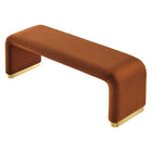 Modway - Koda Performance Velvet Banc long de la chute d’eau - Rouille en laiton-Assemblée requise