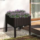Outsunny - bac de jardin surélevé 1 pièce en - brun-Notre matériau PP durable et léger résiste à toutes les conditions météorologiques, garantissant une longue durée de vie

