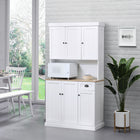 HOMCOM 71" H Kitchen Buffet Cabinet with Hutch, Storage and Drawer - White-Open countertop for storing microwave oven, toaster, coffee maker 