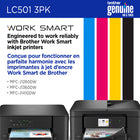 Brother Genuine LC501 3-Piece Ink Cartridge Set - Standard Yield - Cyan - Magenta - Yellow-Refresh EZ Print Subscription-eligible: Printers that work with the LC501 series inks are eligible for Refresh EZ Print, the subscription that delivers ink and toner automatically before you run out. Learn more at brother.ca/refresh