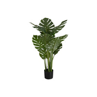 Monarch Specialties 45" Artificial Indoor Monstera Tree - Floor - Black Pot-Add a vibrant burst of greenery to any floor of your home or office with this 45" tall artificial indoor monstera tree in a 6" black pot