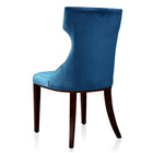 Manhattan Comfort Reine 19.7" Traditional Velvet Upholstered Dining Chairs - Cobalt Blue and Walnut - Set of 2-Delivered to you Fully Assembled! No Assembly Required