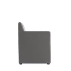 Manhattan Comfort Anna Square 22.83" Modern Faux Leather Upholstered Dining Armchair - Pewter-Seat Height: 19.69