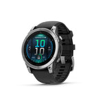 Garmin - fēnix E – 47 mm, acier inoxydable AMOLED avec bracelet en silicone noir-Votre score de préparation à l'entraînement est basé sur la qualité du sommeil, la récupération, la charge d'entraînement et l'état du VRC pour déterminer si vous êtes prêt à travailler dur et à récolter les fruits (les données présentées sont destinées à être une estimation précise des mesures suivies)