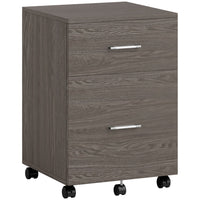 Vinsetto Mobile 2-Drawer Letter/A4 Filing Cabinet with Wheels - Grey-Optimal storage to make your home office, study, or bedroom tidy

