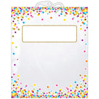 Ashley Productions Hanging Confetti Pattern Storage/Book Bag - 10.5" x 12.5" - 6 Pack-Extra strong and durable storage bags