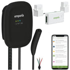 Emporia Classic Level 2 48A Hardwired NACS/TESLA EV Charger and Vue 3 2-Phase Load Management Bundle - Black-Designed for indoor and outdoor installation with a rugged watertight nema type 4 enclosure to protect against environmental conditions, may qualify for local rebates depending on your area