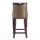 Manhattan Comfort - Emperor tabouret de bar traditionnel 19" en similicuir, bronze et noyer, lot de 2-22,5 po L x 21 po l x 41 po H