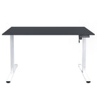 Ezywork -  Bureau debout réglable en hauteur électrique 60" - Cadre blanc / Dessus de table noir-Capacité de poids : 154 lb