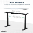 MotionGrey - Bureau assis-debout électrique à double moteur, réglable en hauteur, 165 po de largeur - Cadre noir-Moteurs doubles Bosch fabriqués en Allemagne - Nos moteurs Bosch haut de gamme offrent une capacité de charge et une vitesse de déplacement supérieures aux normes de l’industrie, tout en respectant des critères élevés d’efficacité énergétique. Pour garantir une qualité optimale, chaque moteur est soumis à un processus d’inspection complet en 6 étapes