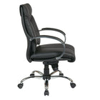 Fauteuil de direction en cuir ProLine Deluxe avec dossier moyen, noir-Siège anatomique et dossier avec soutien lombaire intégré