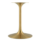 Modway Lippa 36" Round Faux Marble Dining Table - Gold White-Non-Marking Felt Pad
