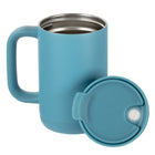 Gry Mattr - Tasse en acier inoxydable avec poignée - 500 ml - Bleu-Poignée intégrée confortable pour faciliter le transport