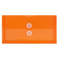 JAM Paper #10 Plastic Envelopes with Button and String Tie Closure, 5.25 x 10, Orange Poly, 24 Pack (921B1ORg)-Material: plastic