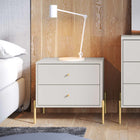 Manhattan Comfort Jasper 25.15" Modern Nightstand - White Gloss-Includes 2 Full Extension Drawers