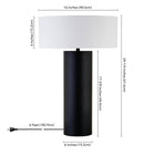 Hudson&Canal - Lampe de table Wells de 61 cm de haut avec abat-jour en tissu - Bronze noirci/blanc-Nettoyer avec un chiffon doux et sec, sans produits chimiques agressifs ni produits de nettoyage abrasifs