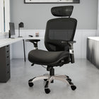 Staples - Fauteuil pivotant ergonomique en tissu Hyken XL pour les utilisateurs grands et costauds - Noir-Hauteur et profondeur du siège réglables pour les personnes mesurant plus de 6 pi