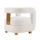 Manhattan Comfort - Amirah fauteuil d’appoint moderne en velours capitonné 28,94" - blanc-Testé de qualité commerciale avec une capacité de poids de 440 lb