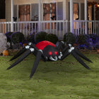 GEMMY Airblown Inflatable Halloween LightShow Projection Fire & Ice Black/Red Spider - 43" x 174"-Includes stakes and tethers