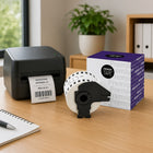Premium Tape Continuous Length Paper Labels - Compatible with Brother DK2205 - Black on White - 2-1/2"-Brand: Premium Tape