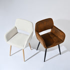 Homy Casa Modern Upholstered Brown Suede Dining Chair - Black Legs with Gold Accents - 2 Pack-Easy Assembly: Simple and quick assembly with included tools and instructions.