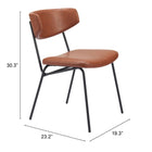 Zuo Charon Dining Chair - Vintage Brown - Set of 2-6