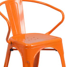 Flash Furniture – Chaise en acier avec bras, intérieur/extérieur, orange fini poudré, 4/boîte (CH31270OR)-Appuis-bras intégrés