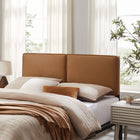 Modway Lindee Vegan Leather Full Headboard - Tan-Dense Foam Padding