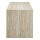 Modway Mirella 62" Faux Travertine Long Bench - Travertine-Non-Marking Foot Caps