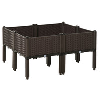 Outsunny 6-Piece Raised Garden Bed - 15.7" x 15.7" x 17.3"-PP material is durable and lightweight, will not be deteriorated by the weather   