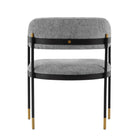 Manhattan Comfort Lia 24.8" Modern Chenille Upholstered Dining Armchair - Grey - Set of 2-Delivered to you Fully Assembled! No Assembly Required